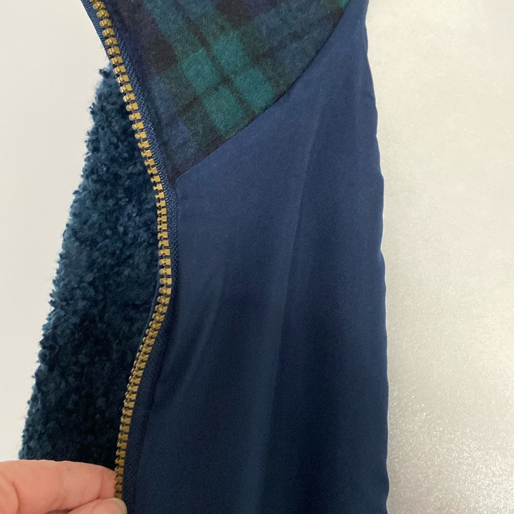 NWOT Pendleton Sherpa Fabric Jacket with Plaid Trim - Picture 8 of 11